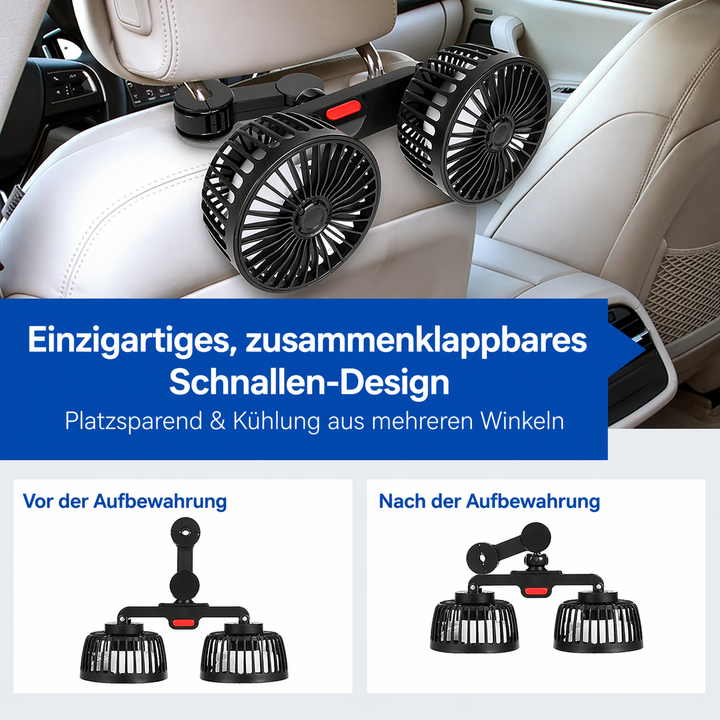 USB Vifte for Bil med 2 Hoder | Skanto