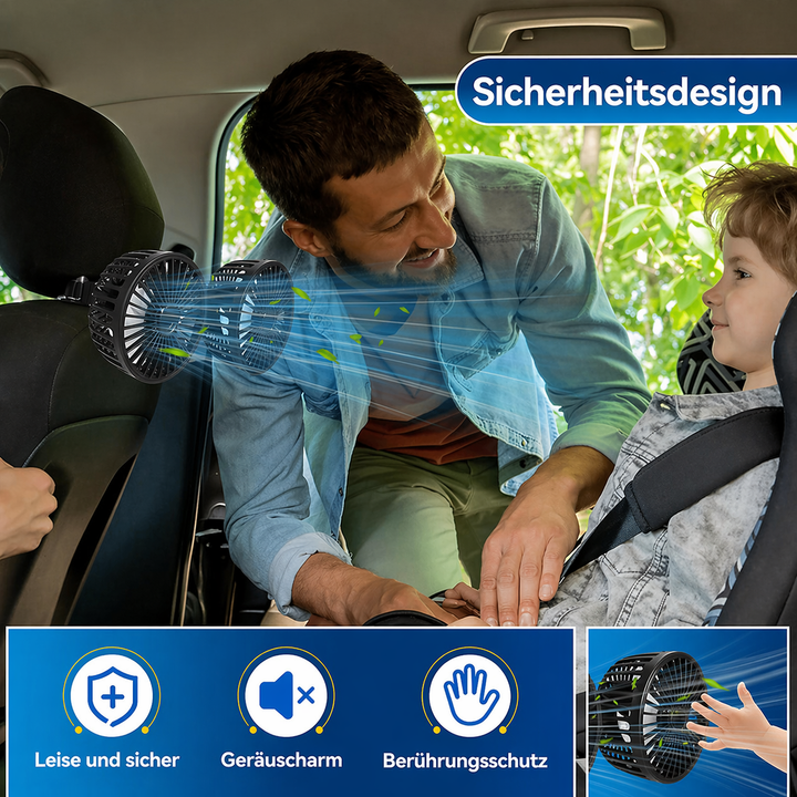 USB Vifte for Bil med 2 Hoder | Skanto