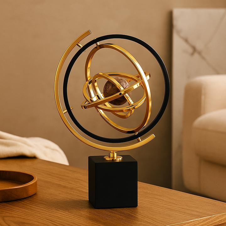 Håndlaget skulptur med marmorbase for elegant interiørdesign Skanto