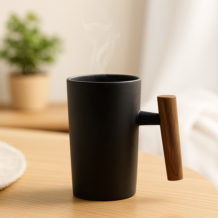 Japansk-inspirert jordfarget krus med et håndlaget utseende Skanto