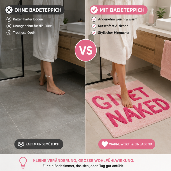 Tuftet design teppe "Get Naked" Rosa 80×50 cm | Skanto