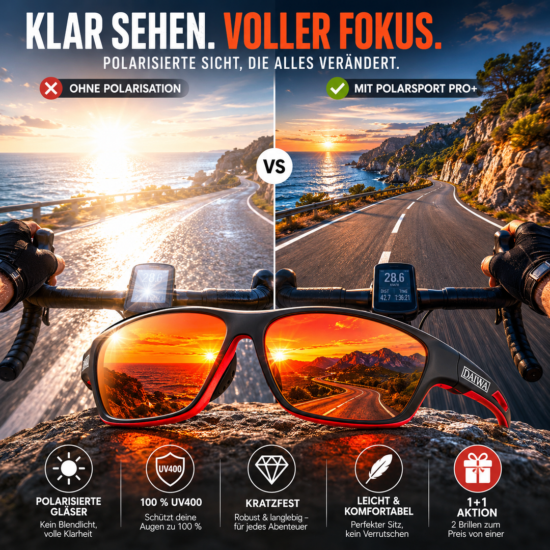 Herresportssolbriller med polariserte linser | Skanto