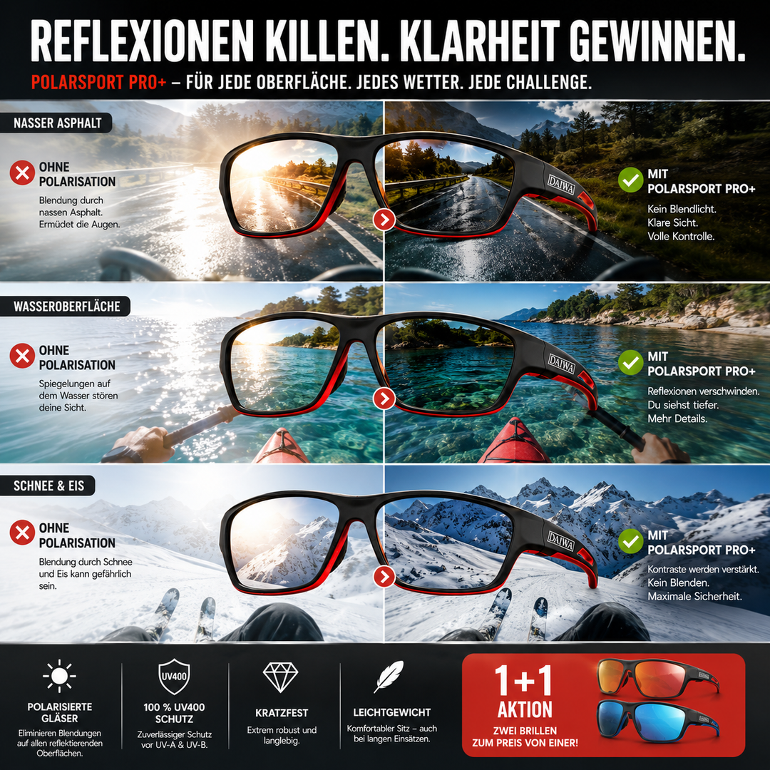 Herresportssolbriller med polariserte linser | Skanto
