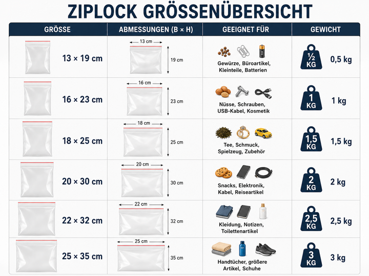 Resealable Ziplock poser 100-pakke | Skanto