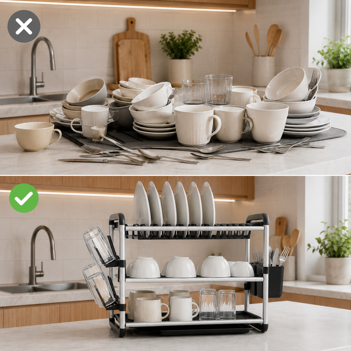 3-tier tallerken tørker laget av aluminium | Skanto