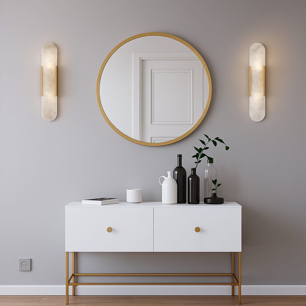 Moderne marmor vegglys - Elegant veggarmatur | Skanto
