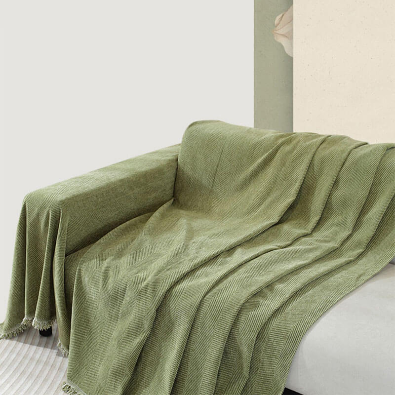 Norvo | Chenille Blanket Herringbone Blomstertrekk Sofadekke
