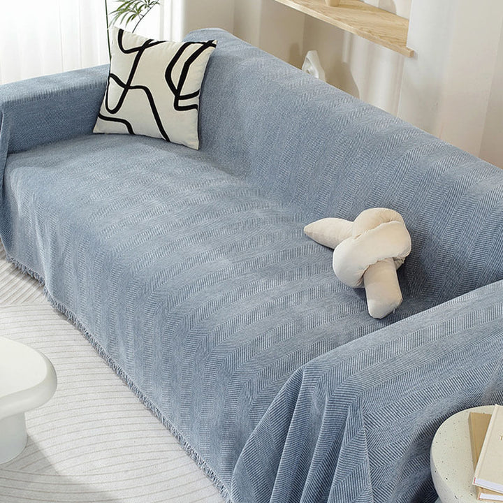 Skanto | Chenille Teppe Herringbone Quaste Sofa Deksel