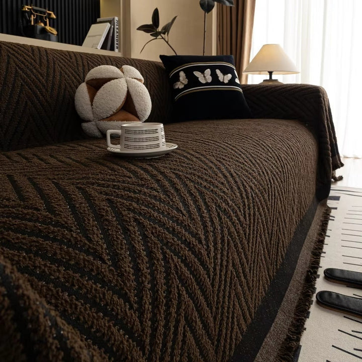 Skanto | Chevron Herringbone Frynse Sofa Deksel