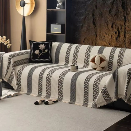 Skanto | Chevron-mønster Chenille-sofa trekk