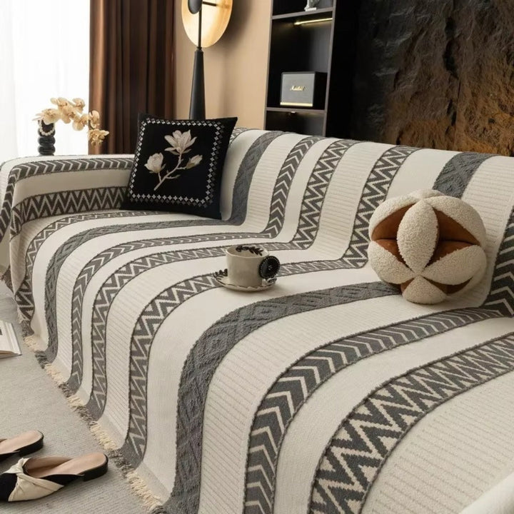 Skanto | Chevron-mønster Chenille-sofa trekk