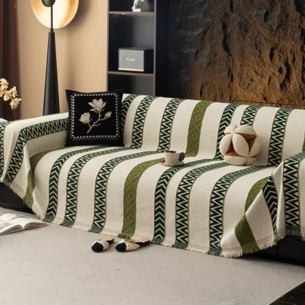 Skanto | Chevron-mønster Chenille-sofa trekk