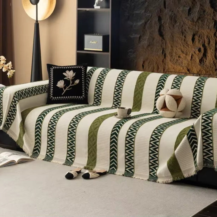 Skanto | Chevron-mønster Chenille-sofa trekk