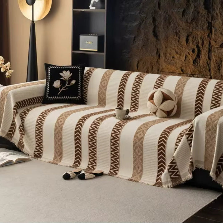 Skanto | Chevron-mønster Chenille-sofa trekk