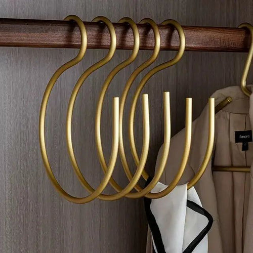 Skanto | S-formet kleshenger - Elegant og plassbesparende metall garderobe kleshenger (Sett med 5)