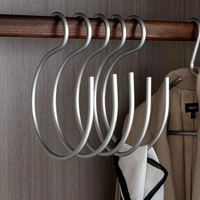 Skanto | S-formet kleshenger - Elegant og plassbesparende metall garderobe kleshenger (Sett med 5)