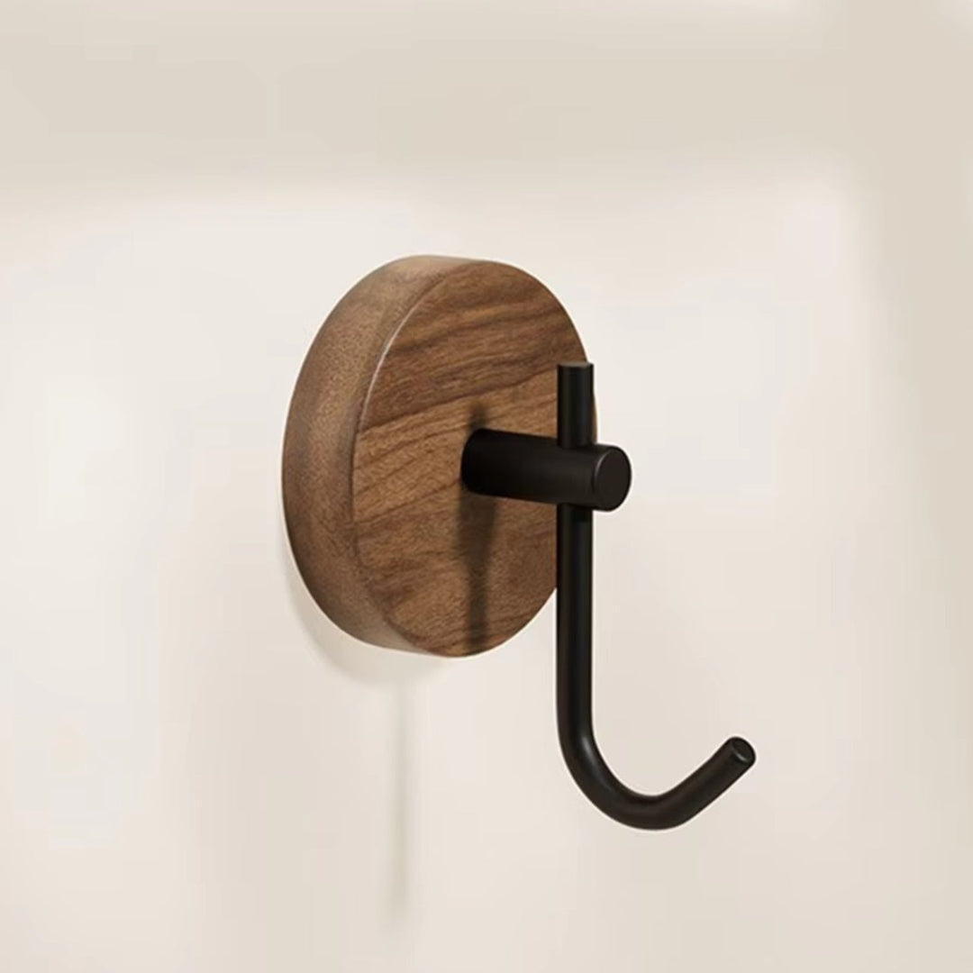 Schicker runder selbstklebender Wandhaken aus Holz