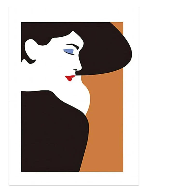 Big Hat Fashion Chic Lady Veverkunst Fine Art Lerretutskrifter Bilder For Stue Soverom Spisestue Salon Boutique Kunst Dekor | Skanto
