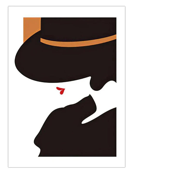 Big Hat Fashion Chic Lady Veverkunst Fine Art Lerretutskrifter Bilder For Stue Soverom Spisestue Salon Boutique Kunst Dekor | Skanto