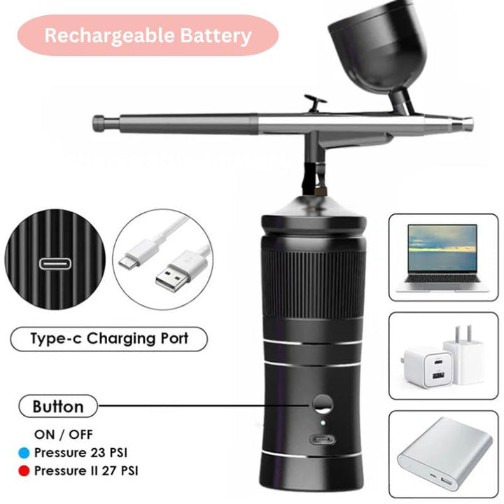 Skanto | Trådløs Mini Airbrush Kit med Kompressor