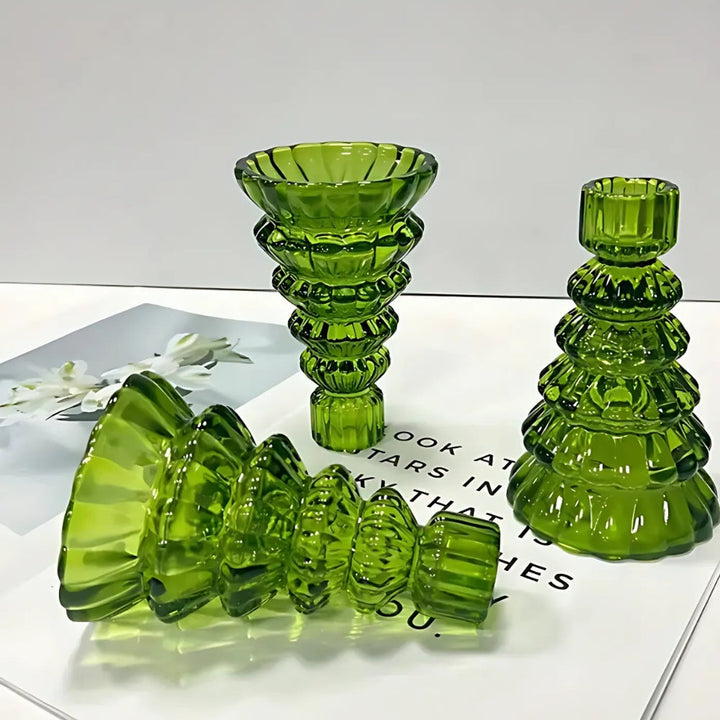 Skanto | LumiTree Glass Lysestake Sett – 3-delt Tre-formet Borddekorasjon