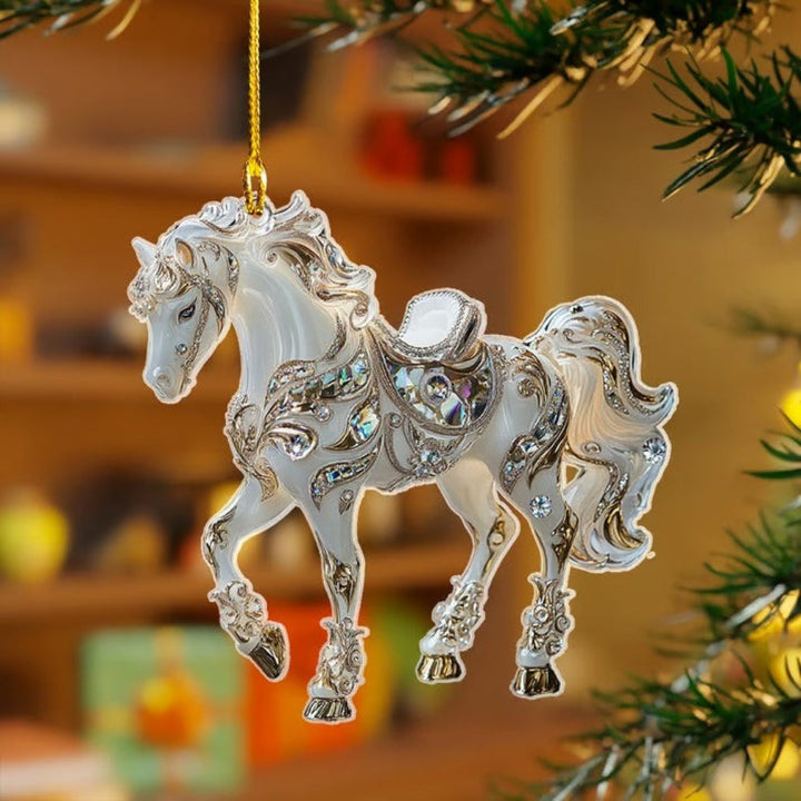 Skanto | Julehest Ornament Vintage Akryl Hengende Tredekorasjon