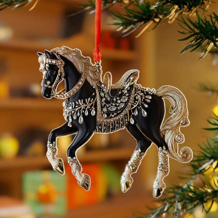Skanto | Julehest Ornament Vintage Akryl Hengende Tredekorasjon