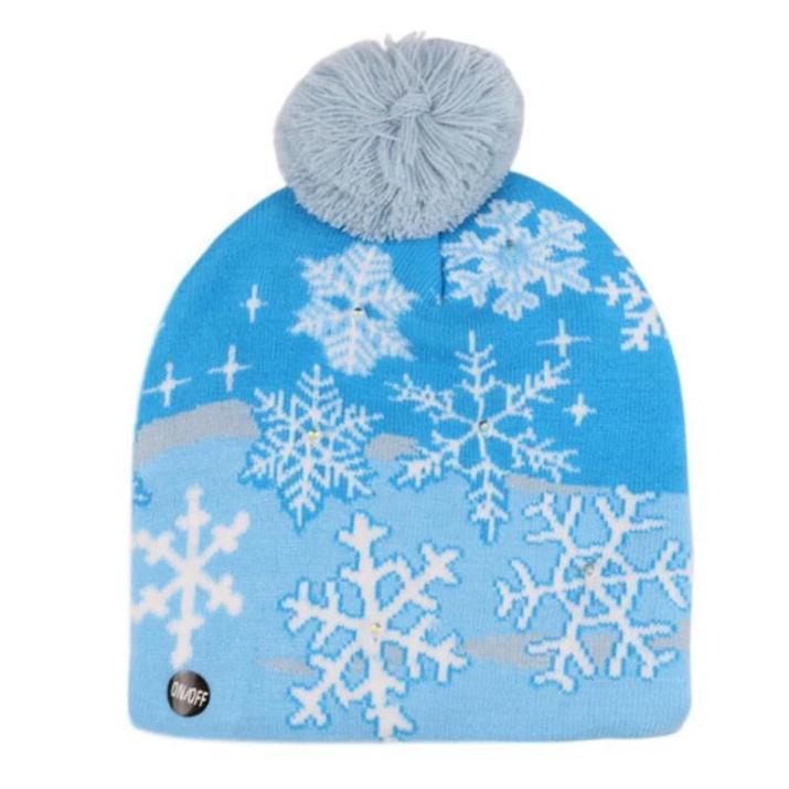 Skanto | 🎅LED Jule Strikkede Luer Lys opp Jule Beanie