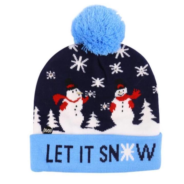 Skanto | 🎅LED Jule Strikkede Luer Lys opp Jule Beanie