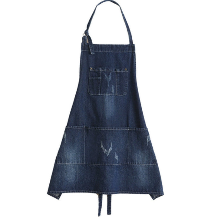 Skanto | Klassisk Blå Denim Lommer Forkle