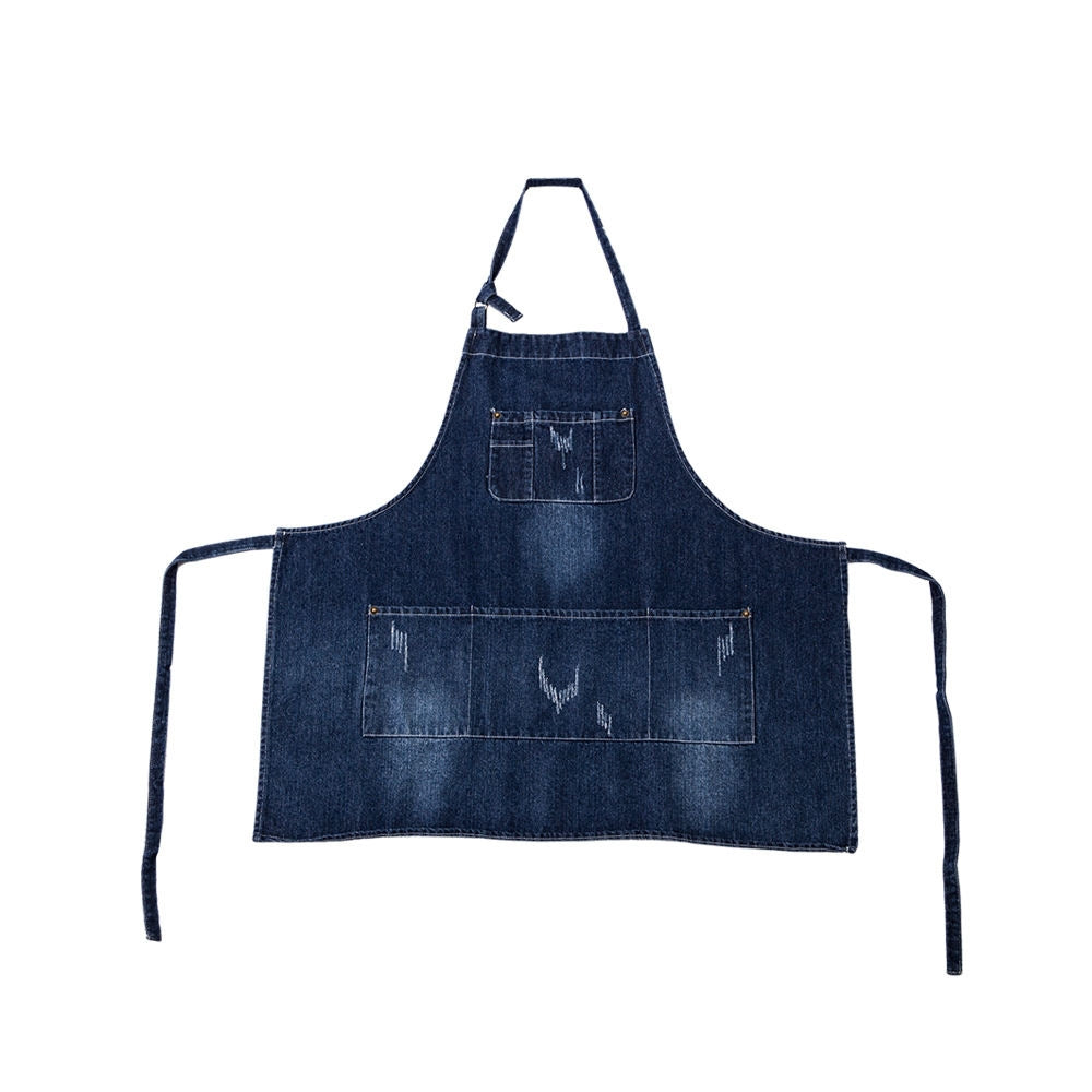 Skanto | Klassisk Blå Denim Forkle med Framlomme for Kjøkken & Hage