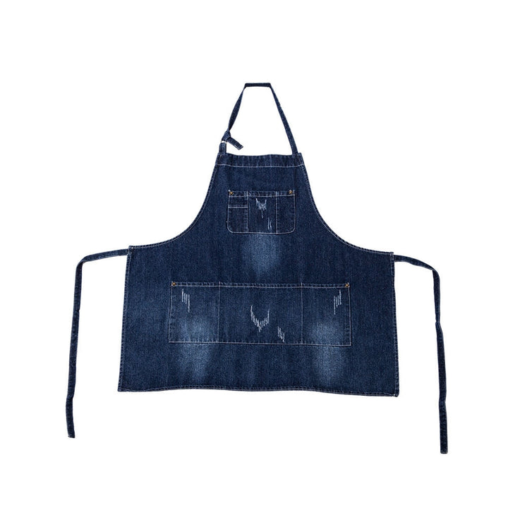 Skanto | Klassisk Blå Denim Forkle med Framlomme for Kjøkken & Hage