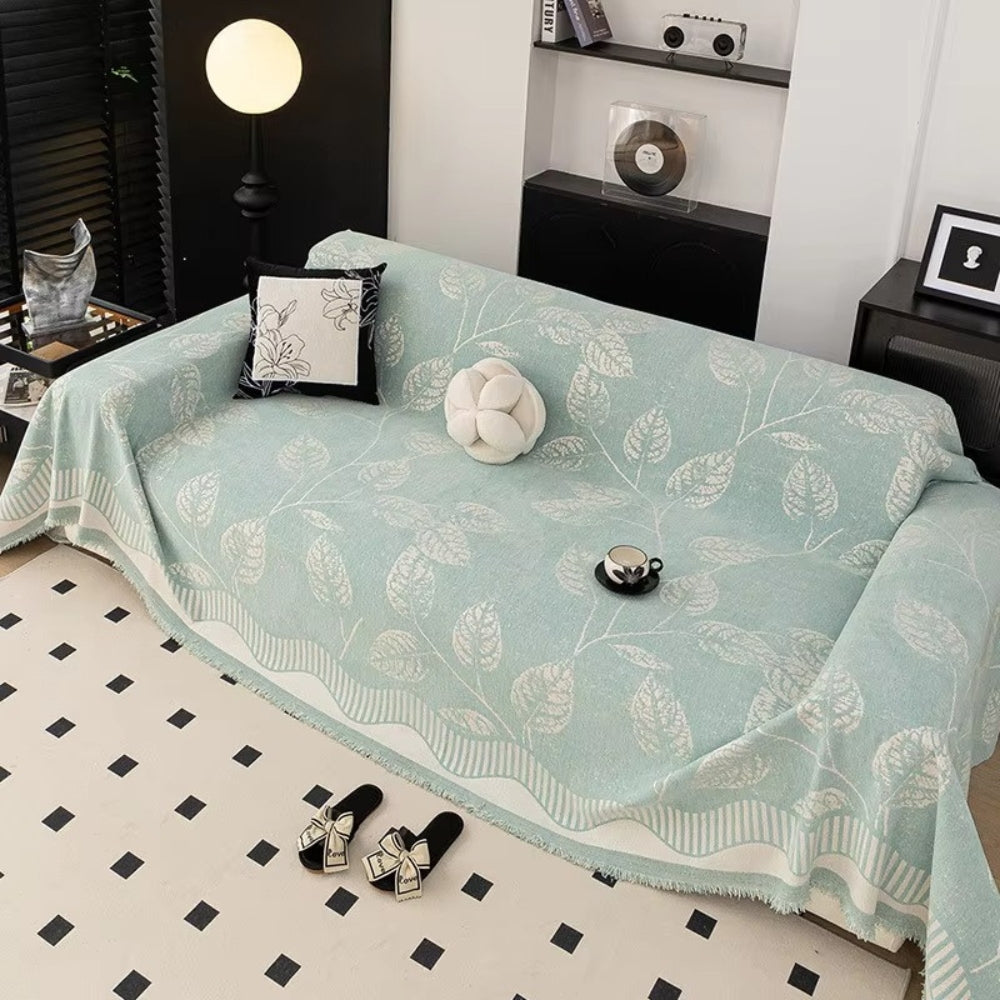 Skanto | Klassisk Chenille Blad Sofa Deksel