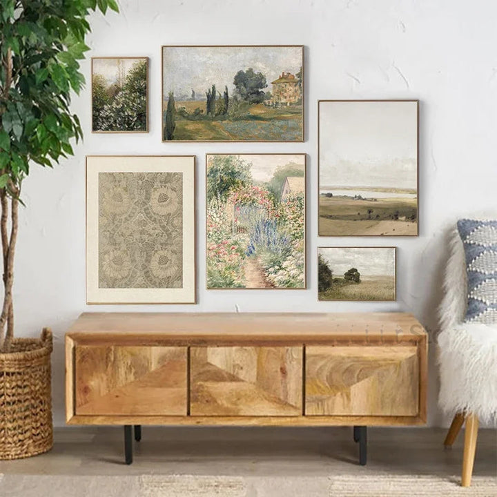 Classic Vintage Summer Landscape Fine Art Canvas Prints Gallery Wall Art Pictures for Living Room Dining Room Bedroom Art Decor | Skanto