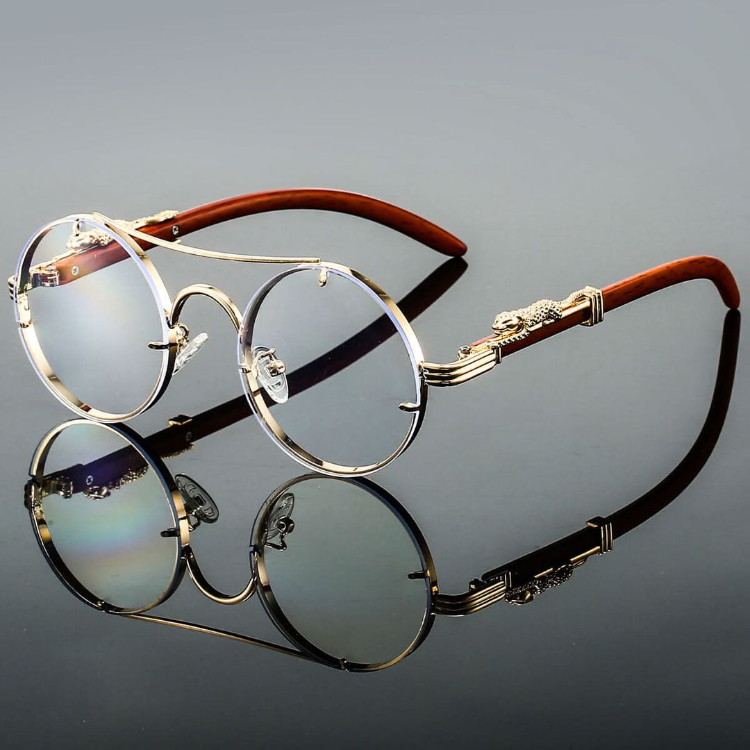 Skanto | Herre Oval Metall Retro Solbriller med UV-beskyttelse