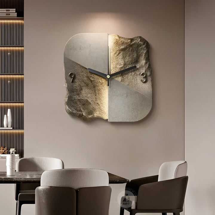 Sandstone Veggklokke – Moderne 3D Design | Dekorativ for Stuer og Kontorer | Skanto