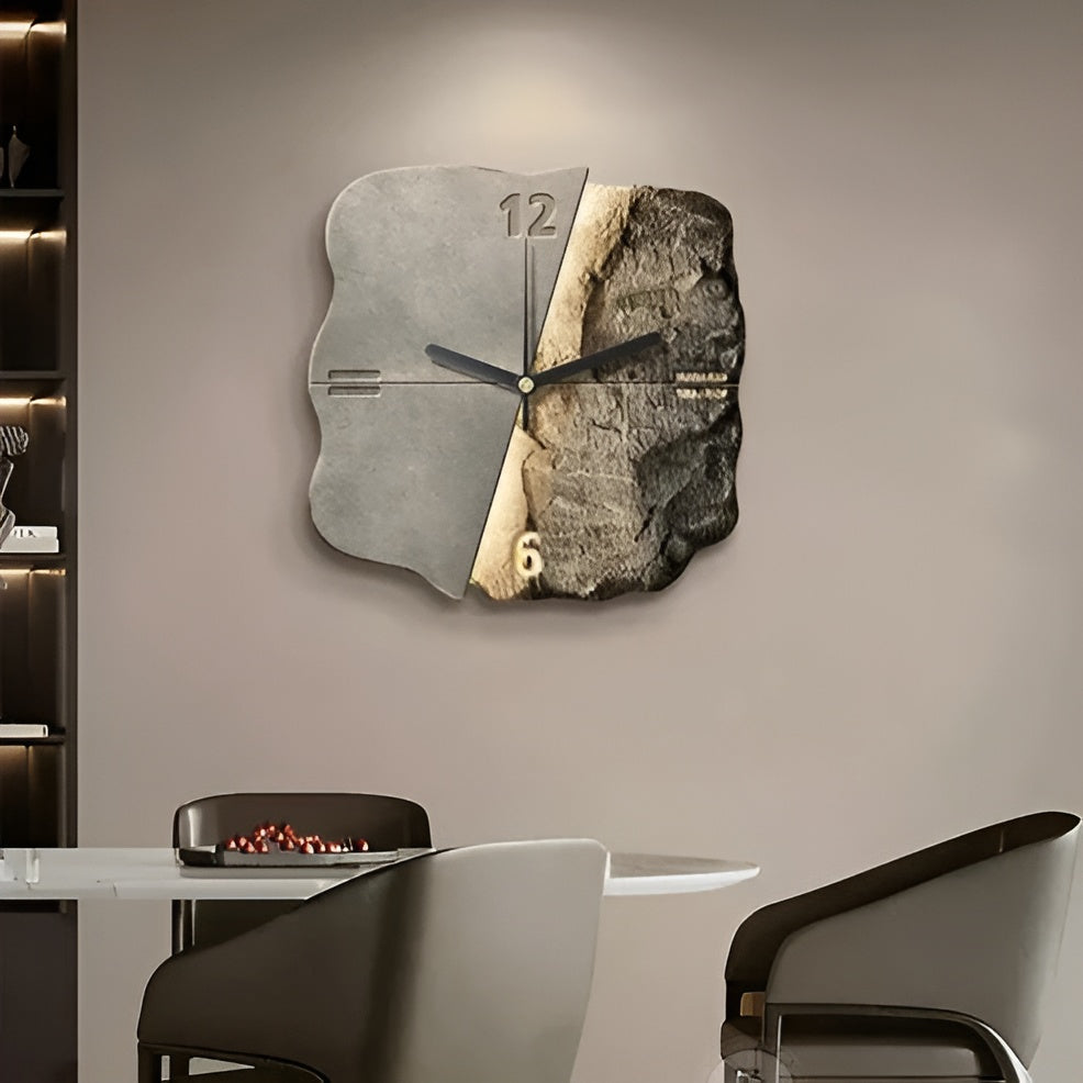 Sandstone Veggklokke – Moderne 3D Design | Dekorativ for Stuer og Kontorer | Skanto