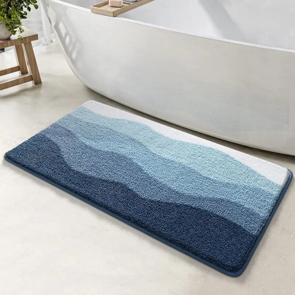 Skanto | Coastal Wave Pattern Non-Slip Bath Mat