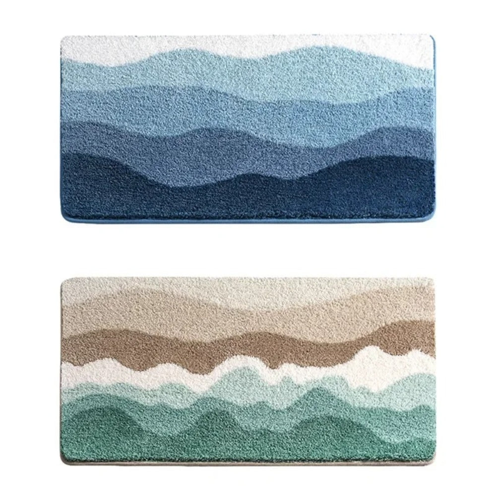 Skanto | Coastal Wave Pattern Non-Slip Bath Mat