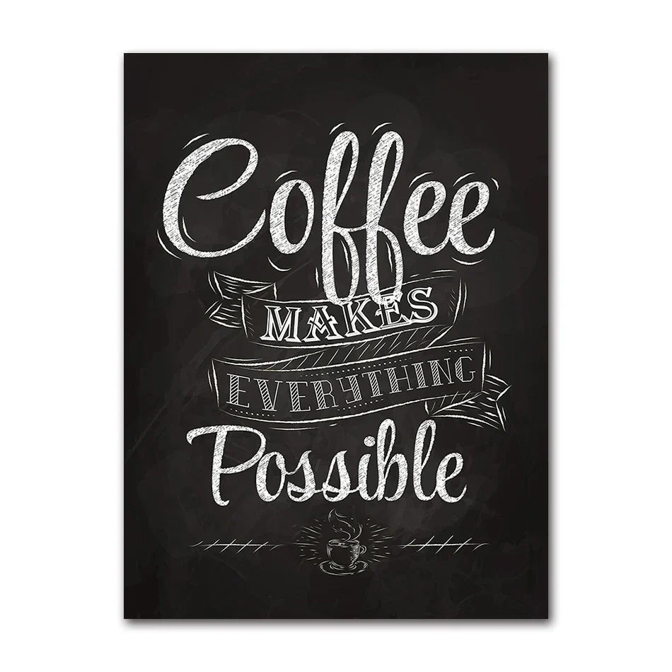 Kaffeekenner Veggkunst Fine Art Lerrettrykk Svart Hvit Kaffe Meny Plakat Bilder For Kjøkken Diner Kafé Kunst Dekor | Skanto