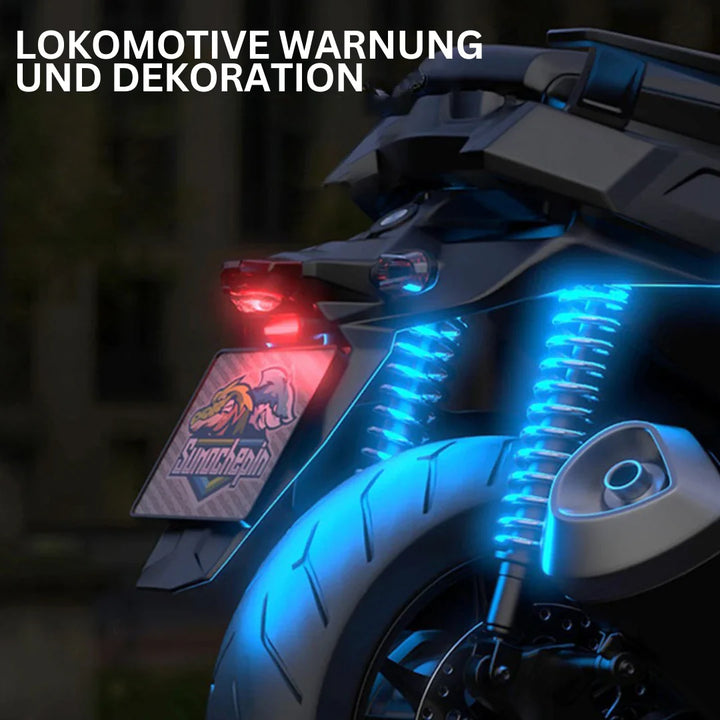 Skanto | Trådløst LED Motorsykkel Baklys – Oppladbar Fjernkontroll for Bremse- og Varsellys