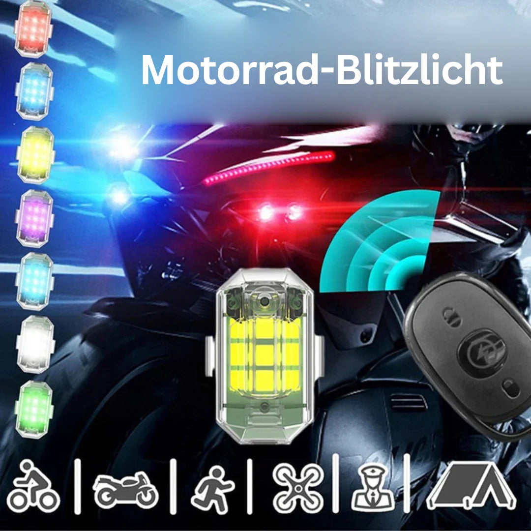 Skanto | Trådløst LED Motorsykkel Baklys – Oppladbar Fjernkontroll for Bremse- og Varsellys