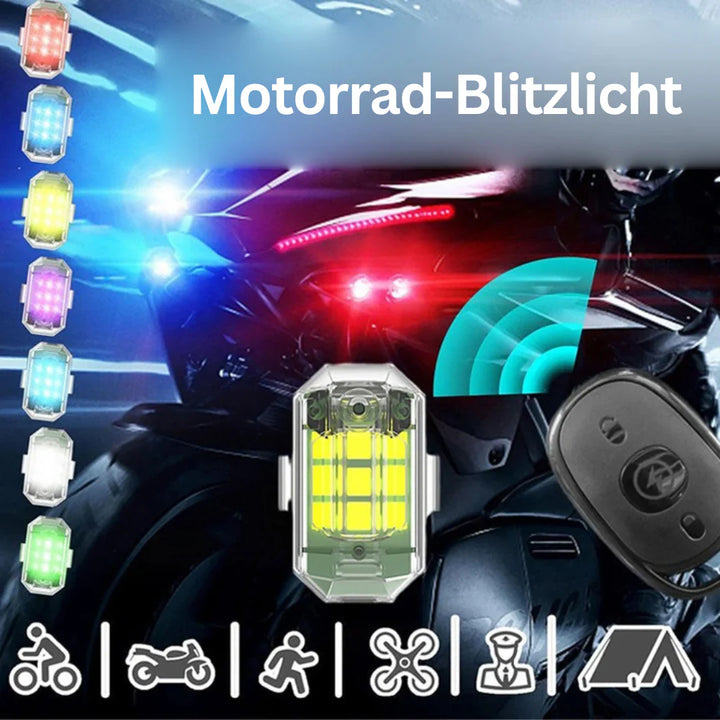 Skanto | Trådløst LED Motorsykkel Baklys – Oppladbar Fjernkontroll for Bremse- og Varsellys