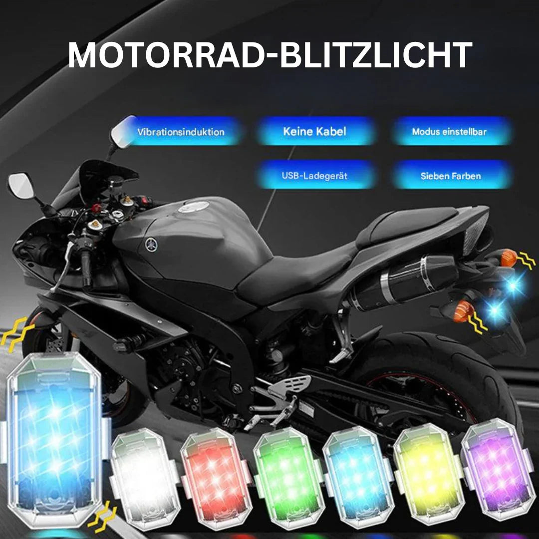 Skanto | Trådløst LED Motorsykkel Baklys – Oppladbar Fjernkontroll for Bremse- og Varsellys