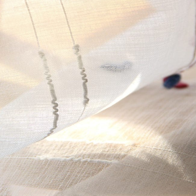 Fargerik stereoskopisk brodert gjennomsiktig gardin | Skanto