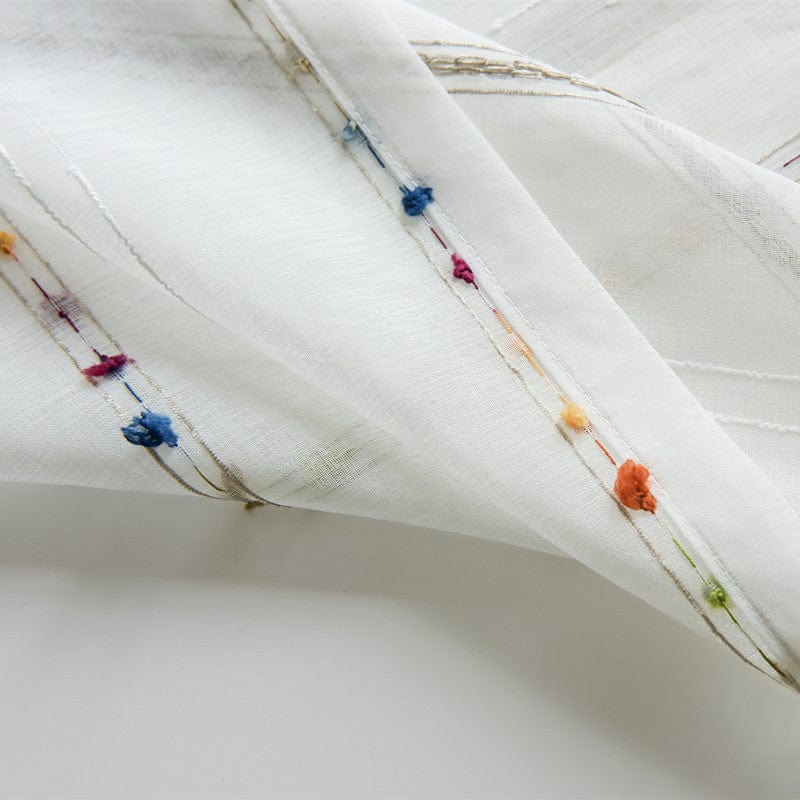 Fargerik stereoskopisk brodert gjennomsiktig gardin | Skanto