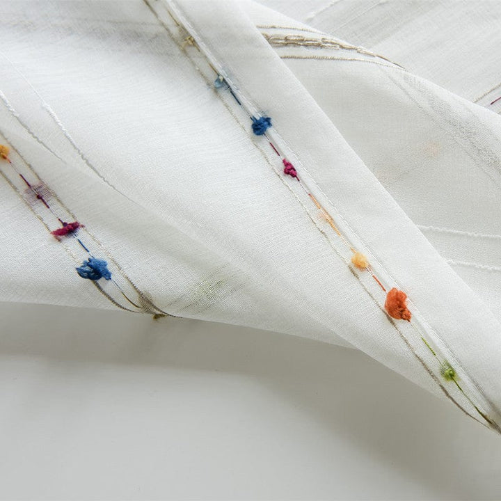 Fargerik stereoskopisk brodert gjennomsiktig gardin | Skanto