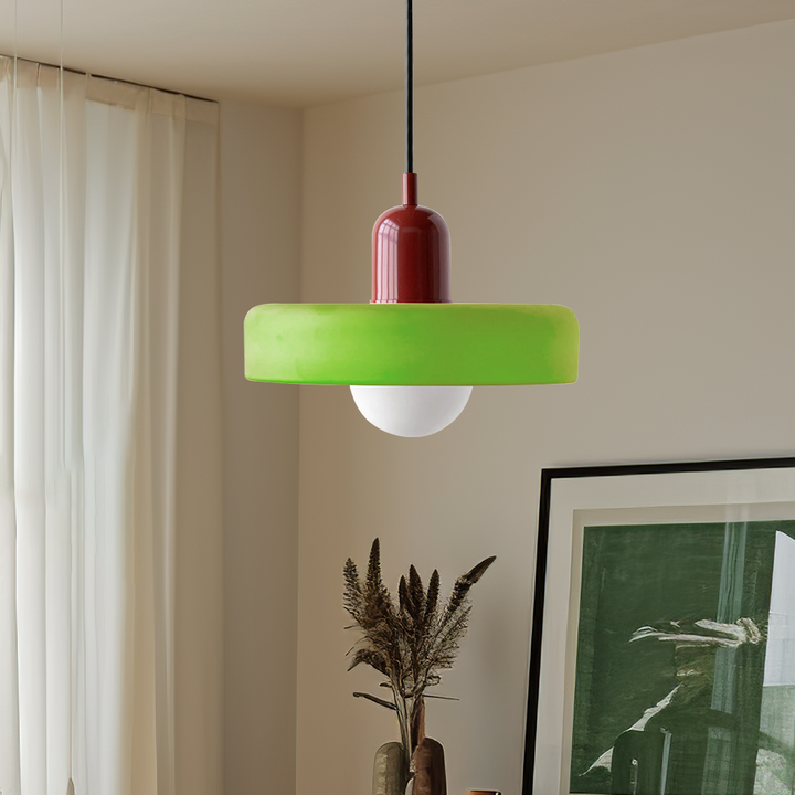 Fargerik Bauhaus-glass pendellampe – Moderne designlampe for stue og spisestue