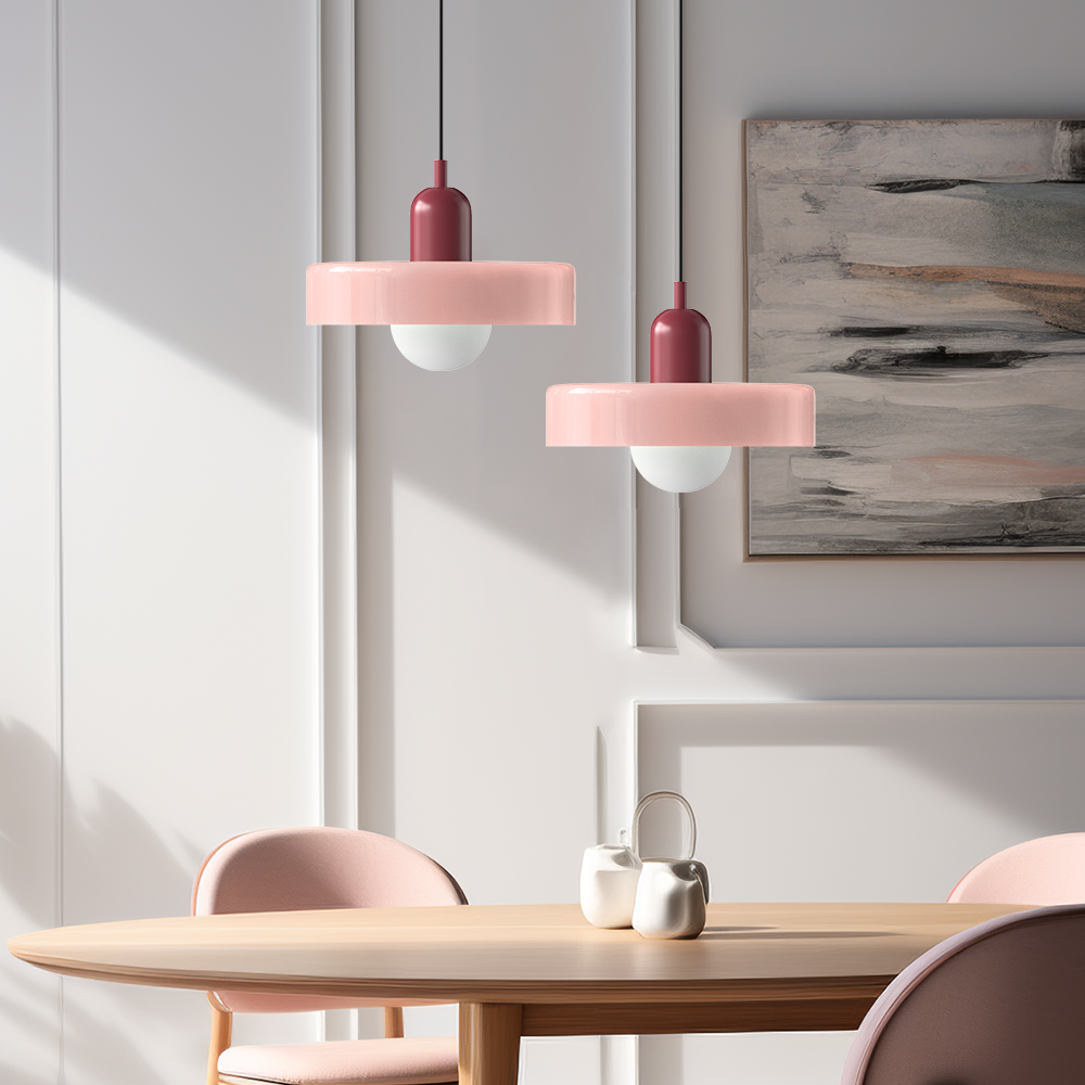 Fargerik Bauhaus-glass pendellampe – Moderne designlampe for stue og spisestue