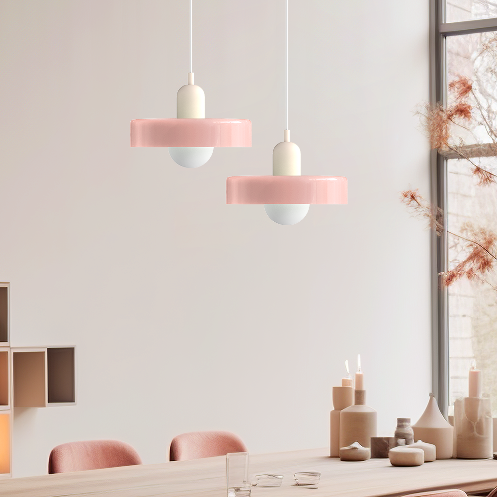 Fargerik Bauhaus-glass pendellampe – Moderne designlampe for stue og spisestue